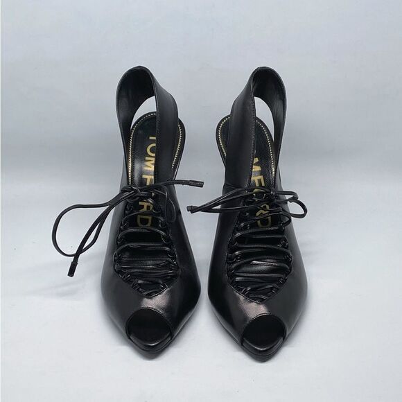 TOM FORD 105MM Leather Lace-Up Slingback Sandals size 39 - Picture 6 of 15